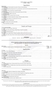 Sailors Return Lunch Menu